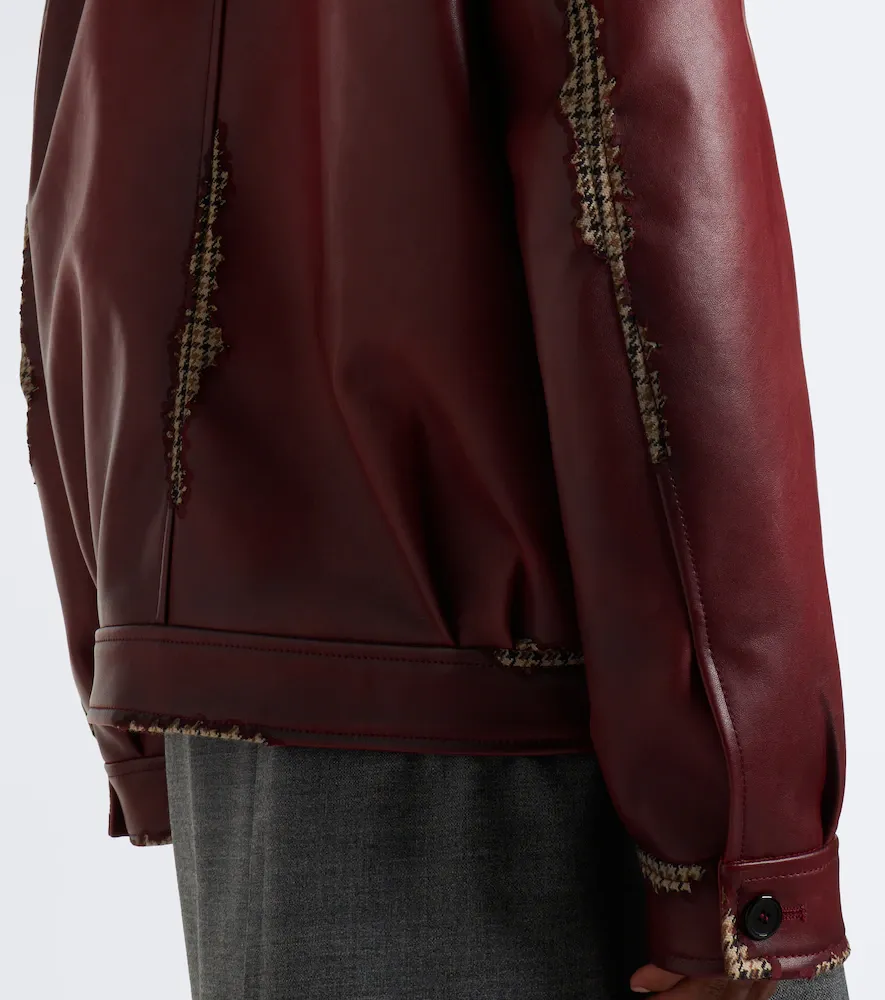 Prada Distressed houndstooth leather jacket | Thumbnail 6 Prada Distressed houndstooth leather jacket | Thumbnail 6