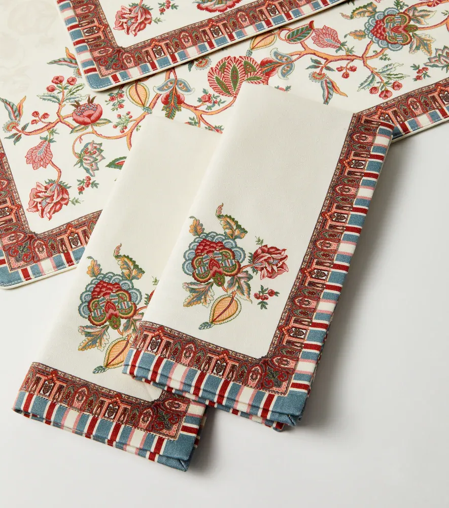 Etro Fleur printed cotton placemats and napkins set | Thumbnail 2 Etro Fleur printed cotton placemats and napkins set | Thumbnail 2
