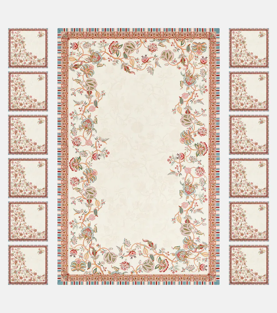 Etro Fleur printed cotton tablecloth and napkins set | Thumbnail 2 Etro Fleur printed cotton tablecloth and napkins set | Thumbnail 2