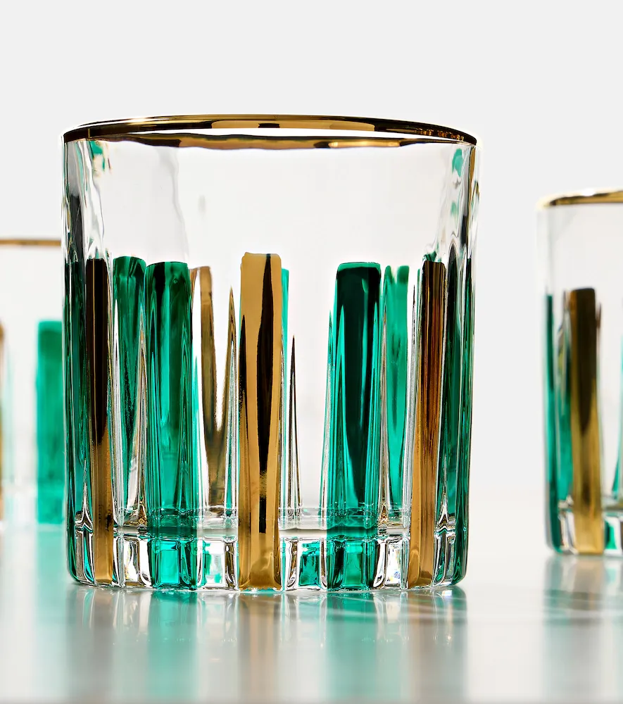 LES OTTOMANS Set of 4 striped glass tumblers | Thumbnail 2 LES OTTOMANS Set of 4 striped glass tumblers | Thumbnail 2