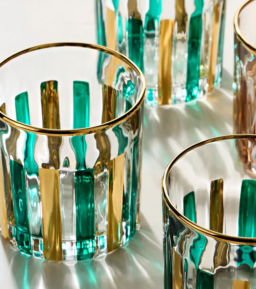LES OTTOMANS Set of 4 striped glass tumblers | Thumbnail 4 LES OTTOMANS Set of 4 striped glass tumblers | Thumbnail 4