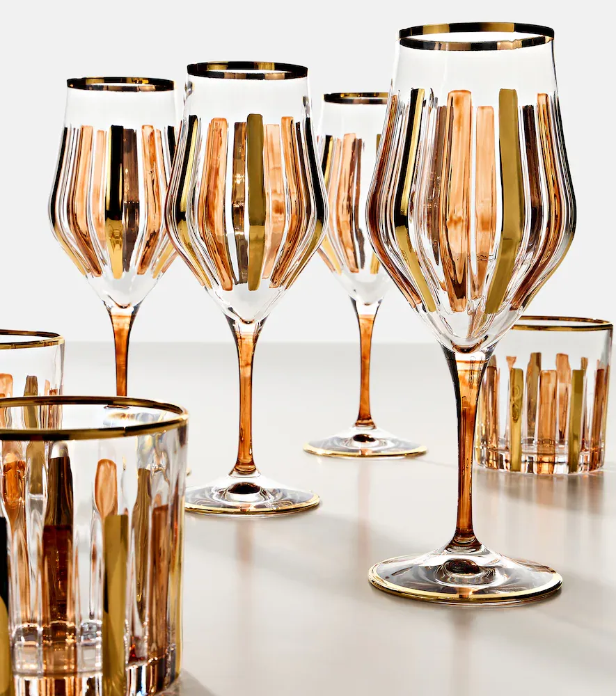 LES OTTOMANS Set of 4 striped crystal wine glasses | Thumbnail 2 LES OTTOMANS Set of 4 striped crystal wine glasses | Thumbnail 2