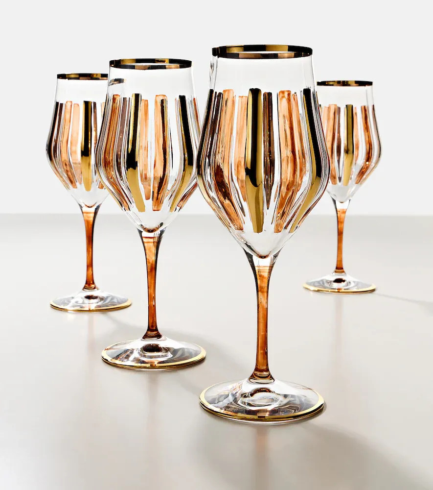 LES OTTOMANS Set of 4 striped crystal wine glasses | Thumbnail 4 LES OTTOMANS Set of 4 striped crystal wine glasses | Thumbnail 4