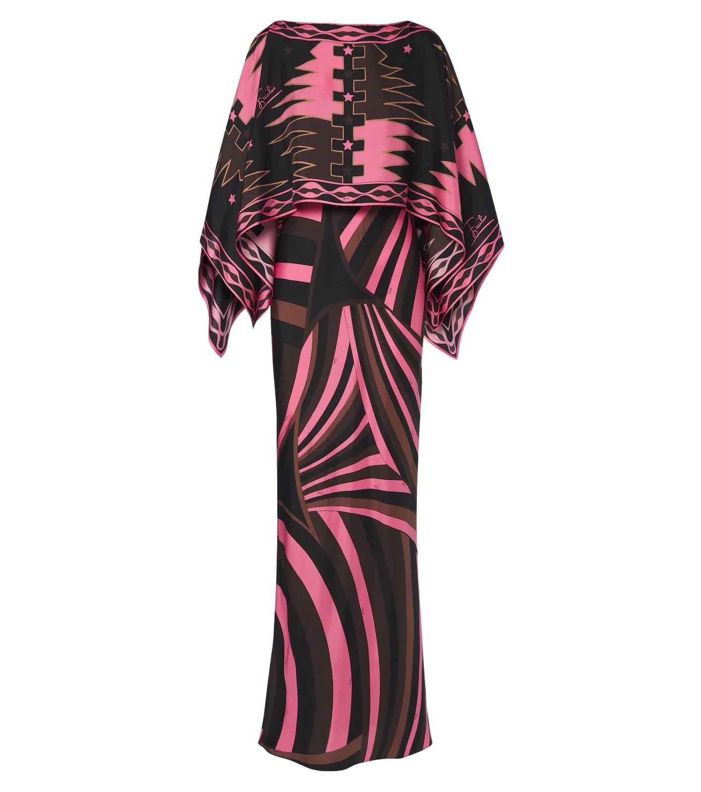 PUCCI Iride caped silk twill gown