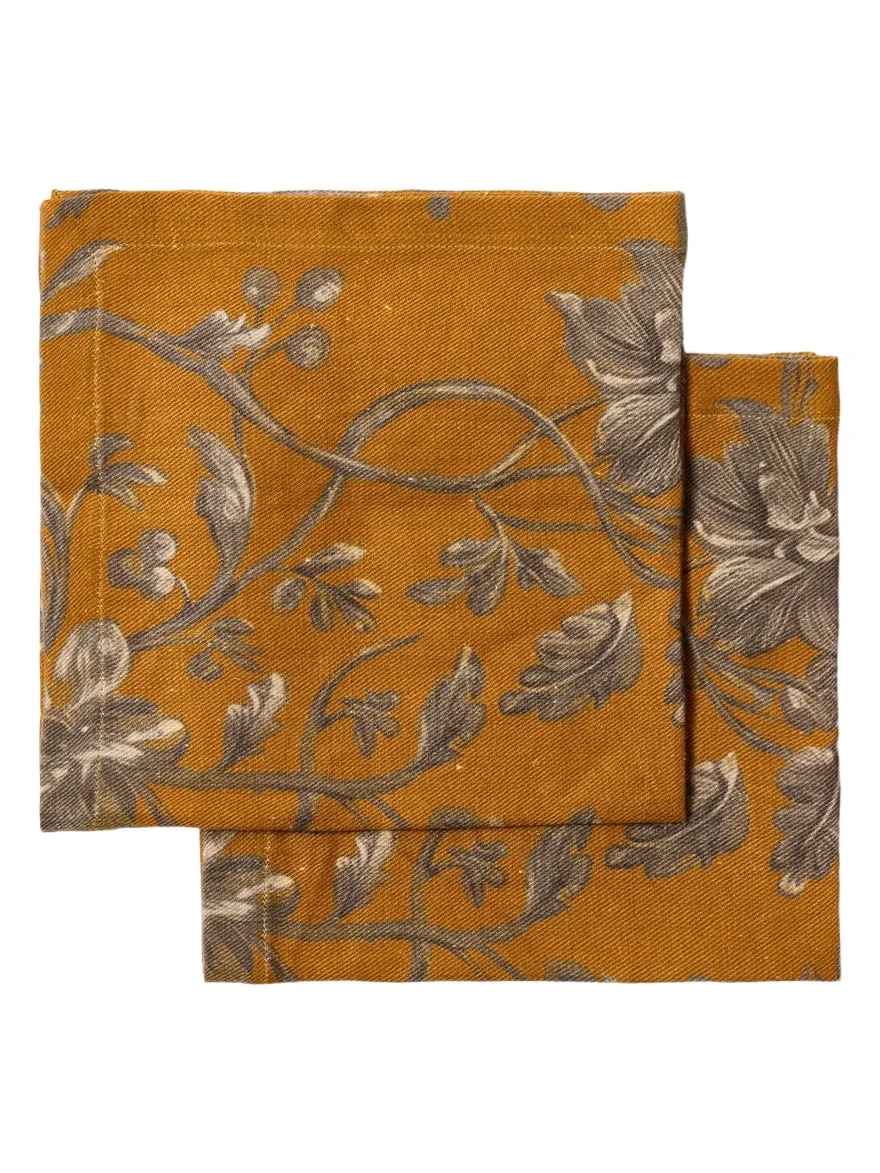 The House of Lyria Alocasia set of 2 linen and cotton napkins