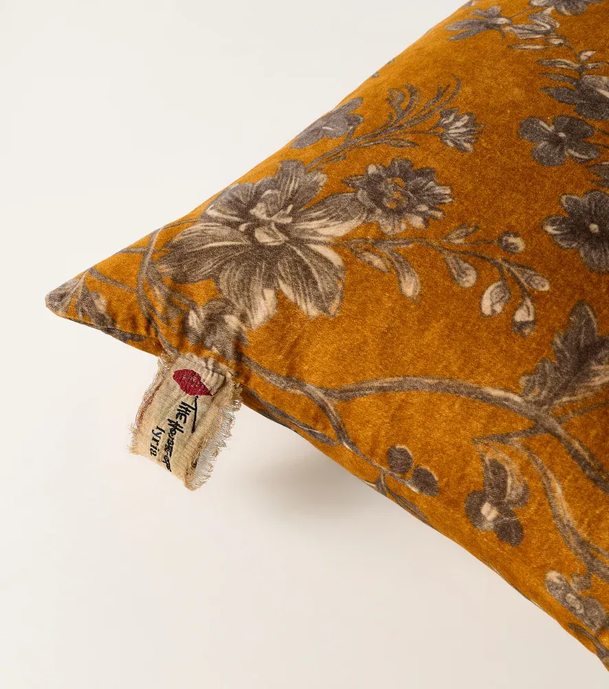 The House of Lyria Alpinia cotton and linen velvet cushion | Thumbnail 3