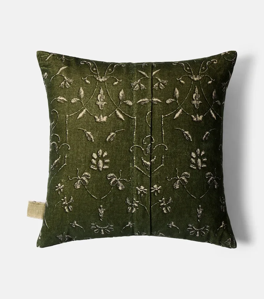 The House of Lyria Protea cotton and linen velvet cushion | Thumbnail 5