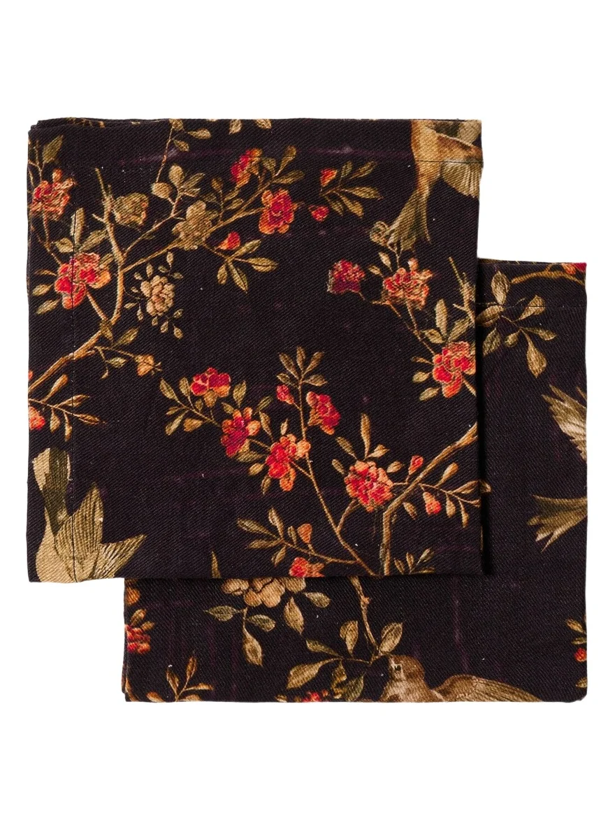 The House of Lyria Maranta set of 2 linen and cotton napkins