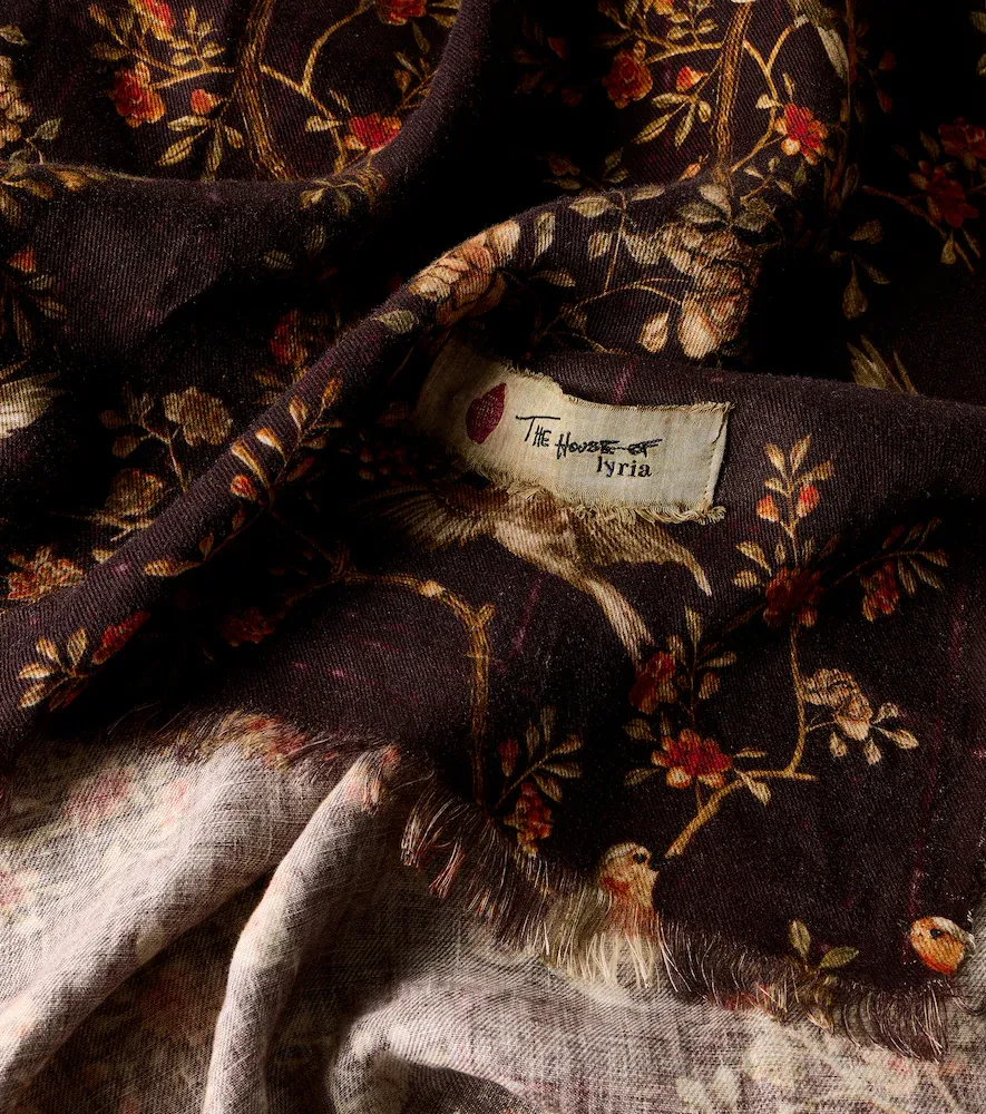 The House of Lyria Firmament floral linen and cotton throw | Thumbnail 2