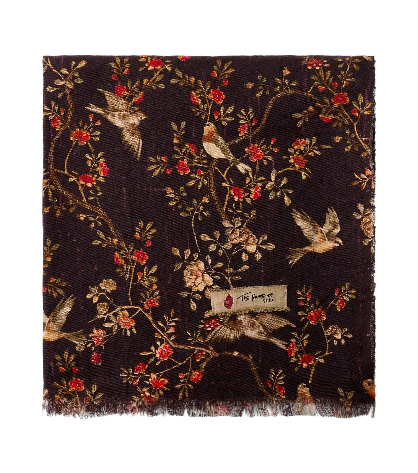 The House of Lyria Firmament floral linen and cotton throw