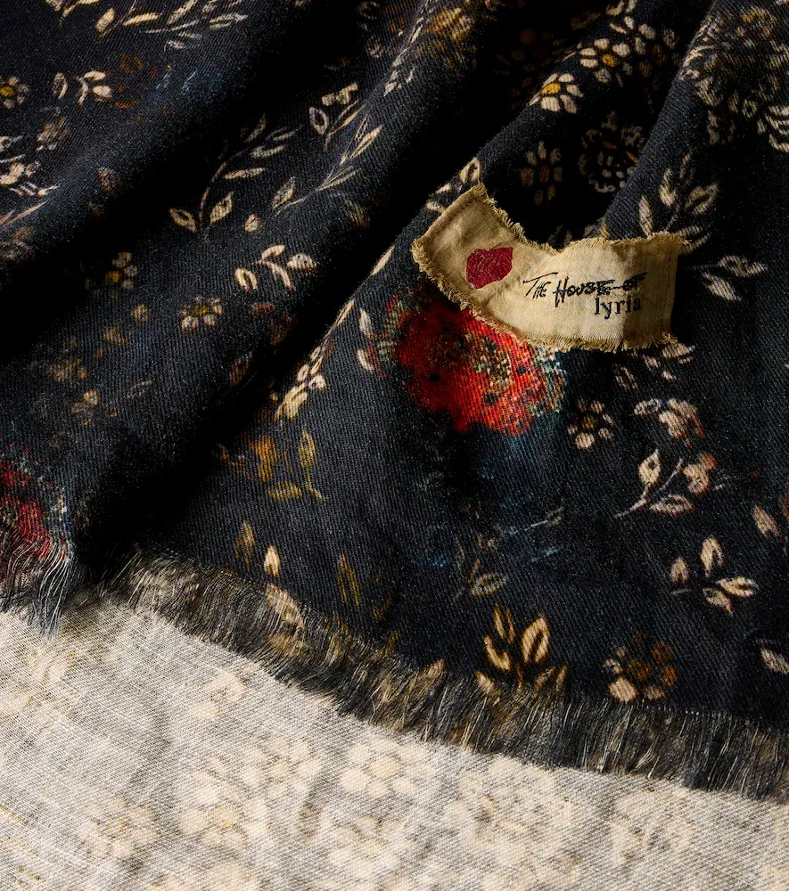 The House of Lyria Firmament floral linen and cotton throw | Thumbnail 2