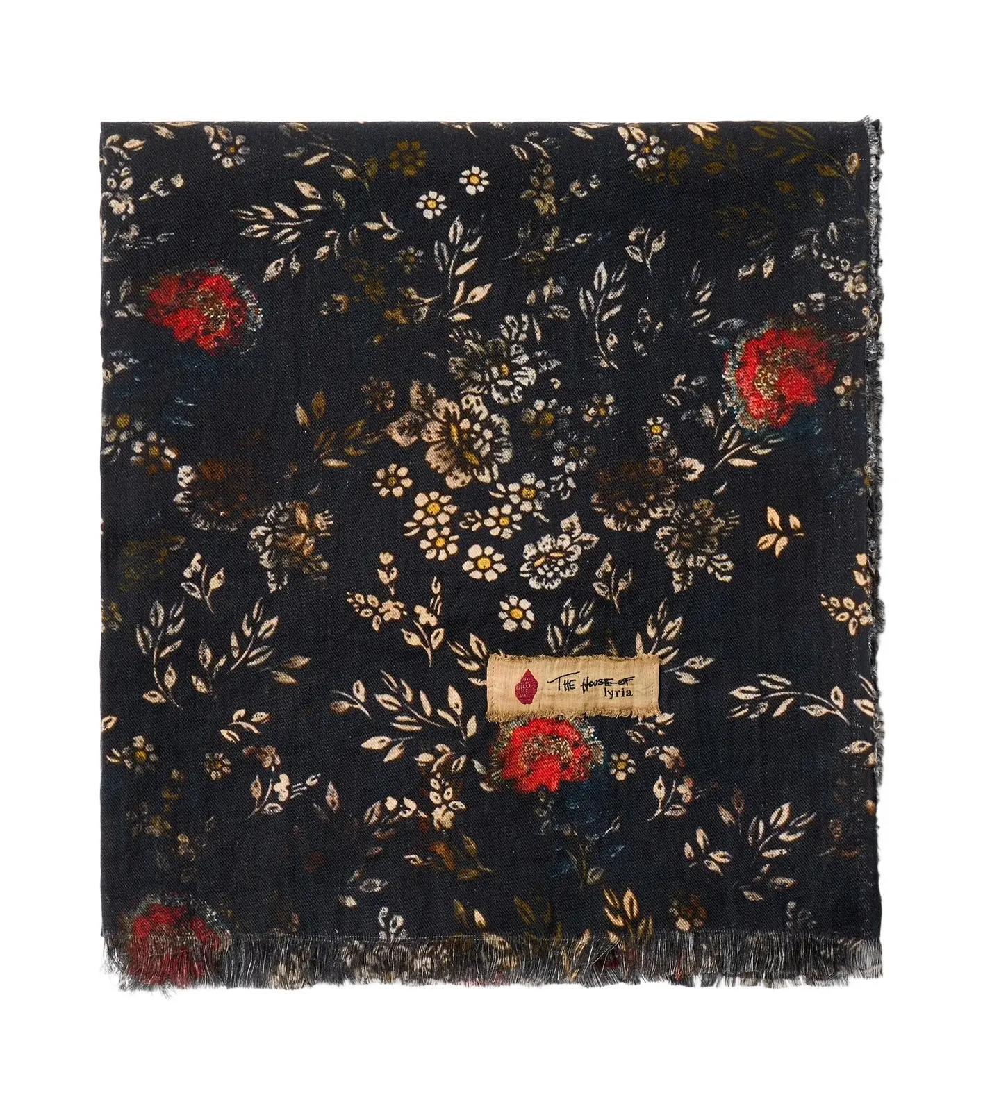 The House of Lyria Firmament floral linen and cotton throw