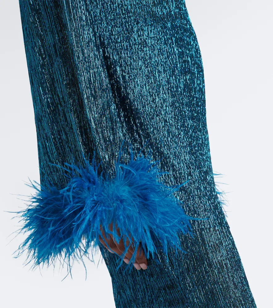 Cala de la Cruz Mara feather-trimmed lamé top | Thumbnail 6 Cala de la Cruz Mara feather-trimmed lamé top | Thumbnail 6