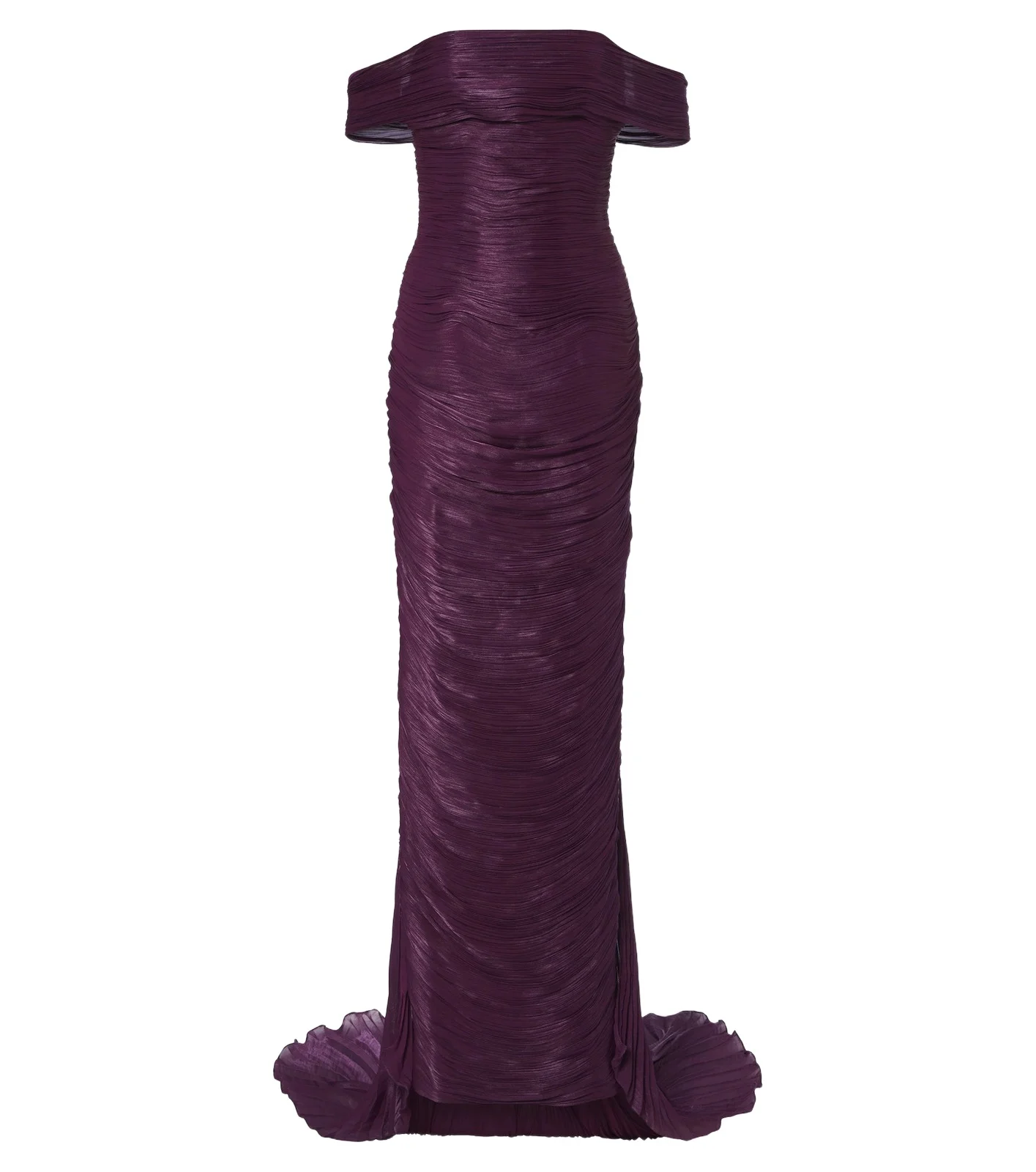 Marmar Halim Pleated off-shoulder bustier gown