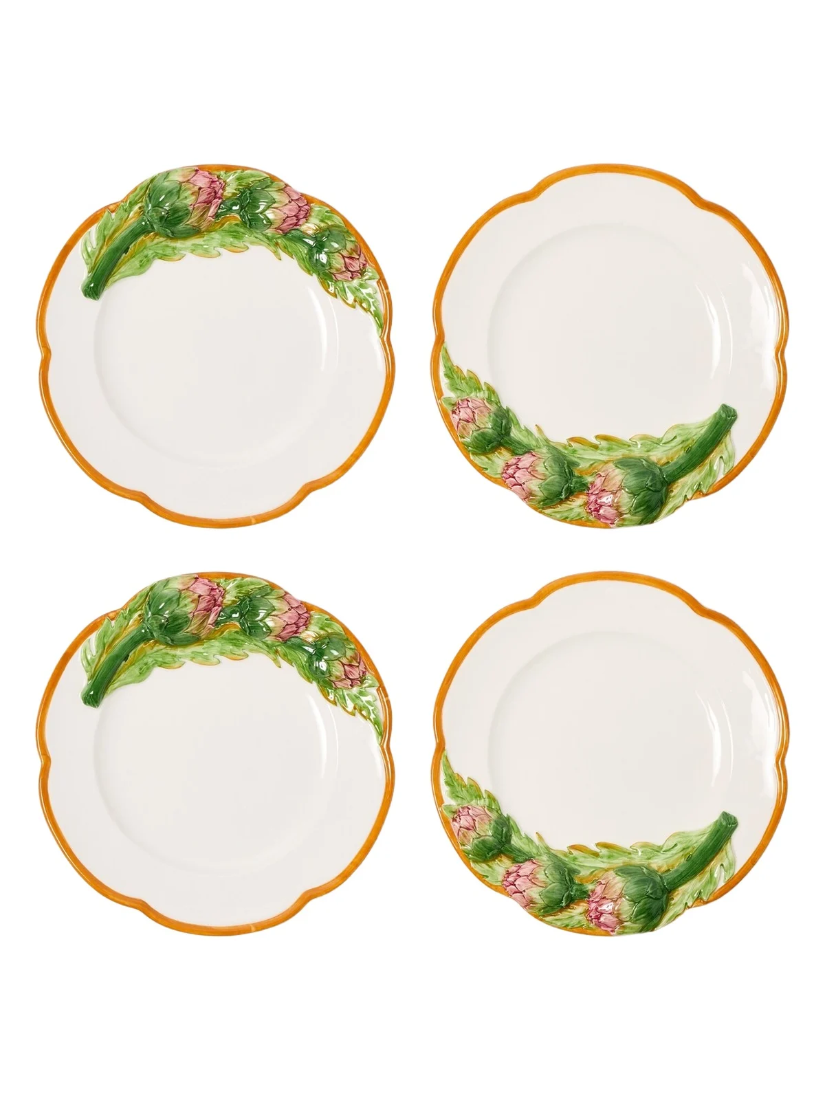 Artichoke set of 4 ceramic dinner plates Artichoke set of 4 ceramic dinner plates