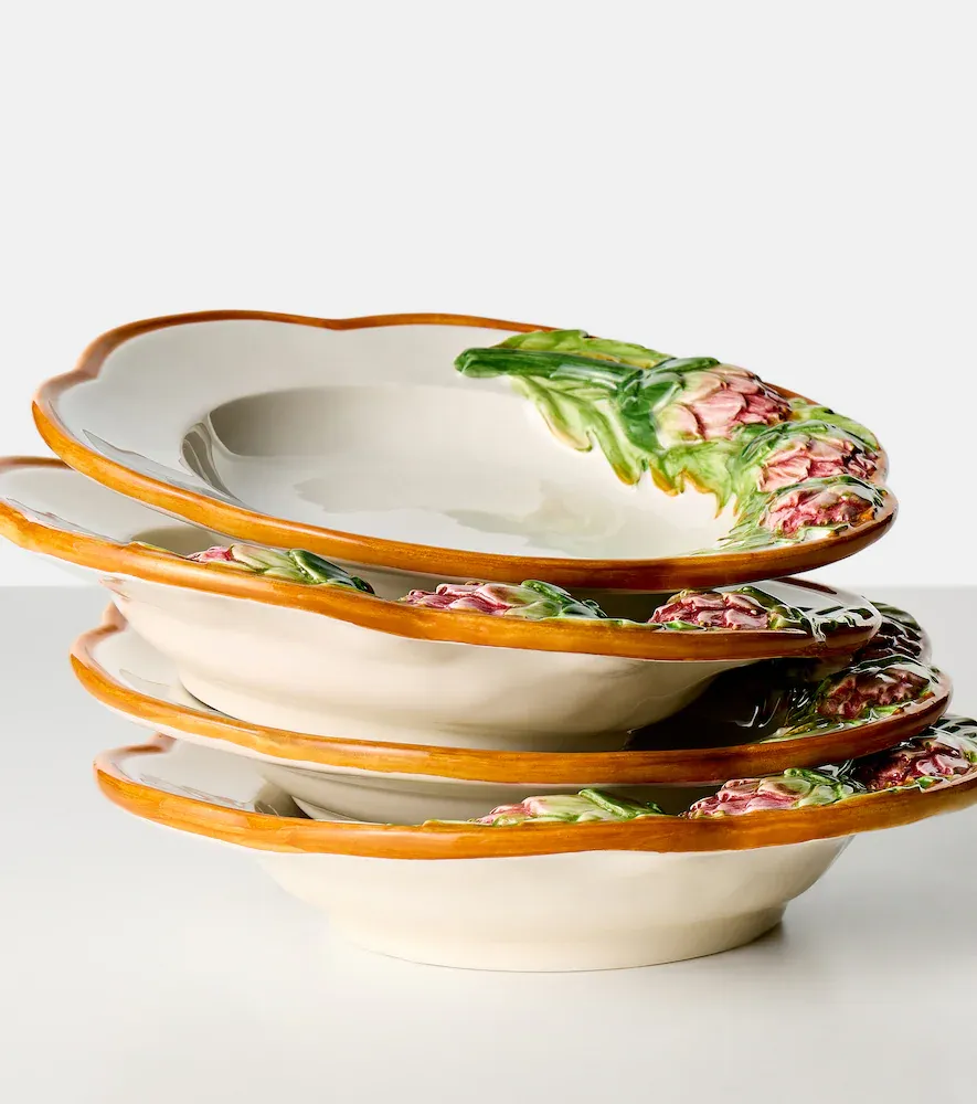 LES OTTOMANS Artichoke set of 4 ceramic pasta bowls | Thumbnail 2