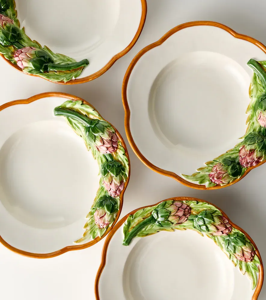 LES OTTOMANS Artichoke set of 4 ceramic pasta bowls | Thumbnail 4