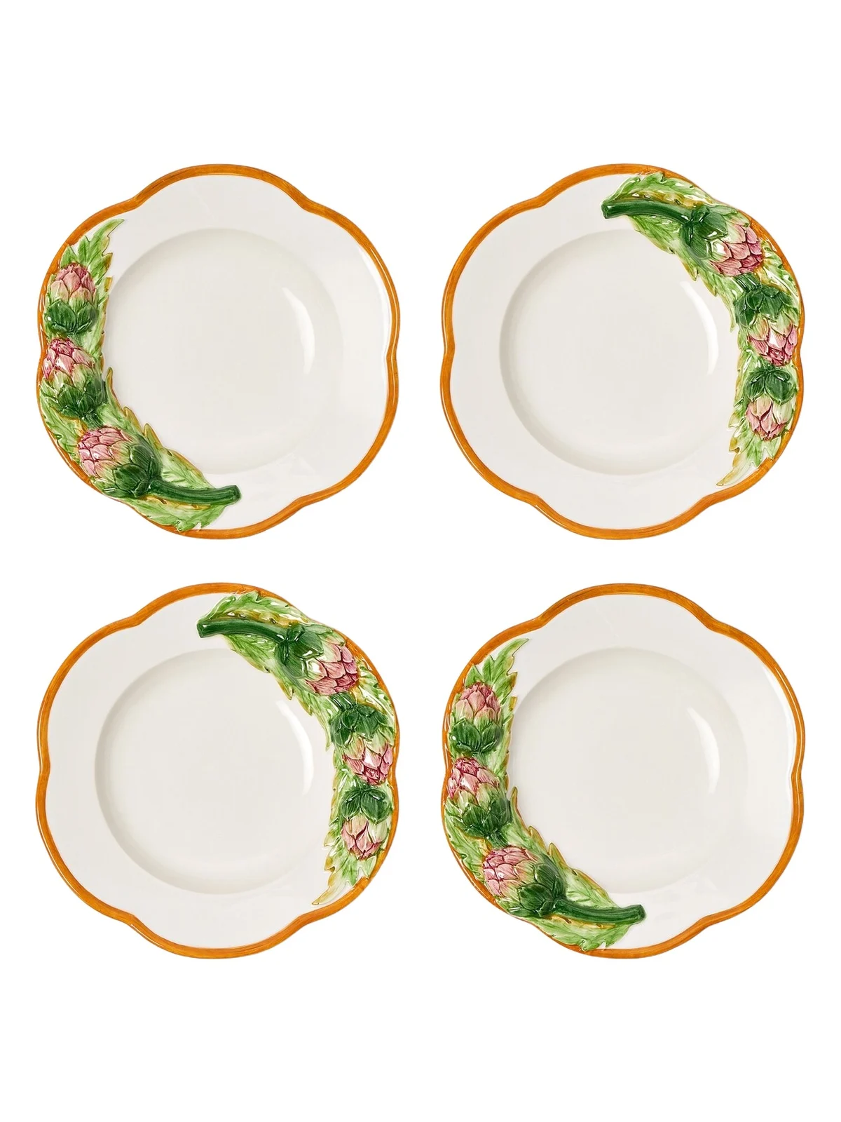 Artichoke set of 4 ceramic pasta bowls Artichoke set of 4 ceramic pasta bowls