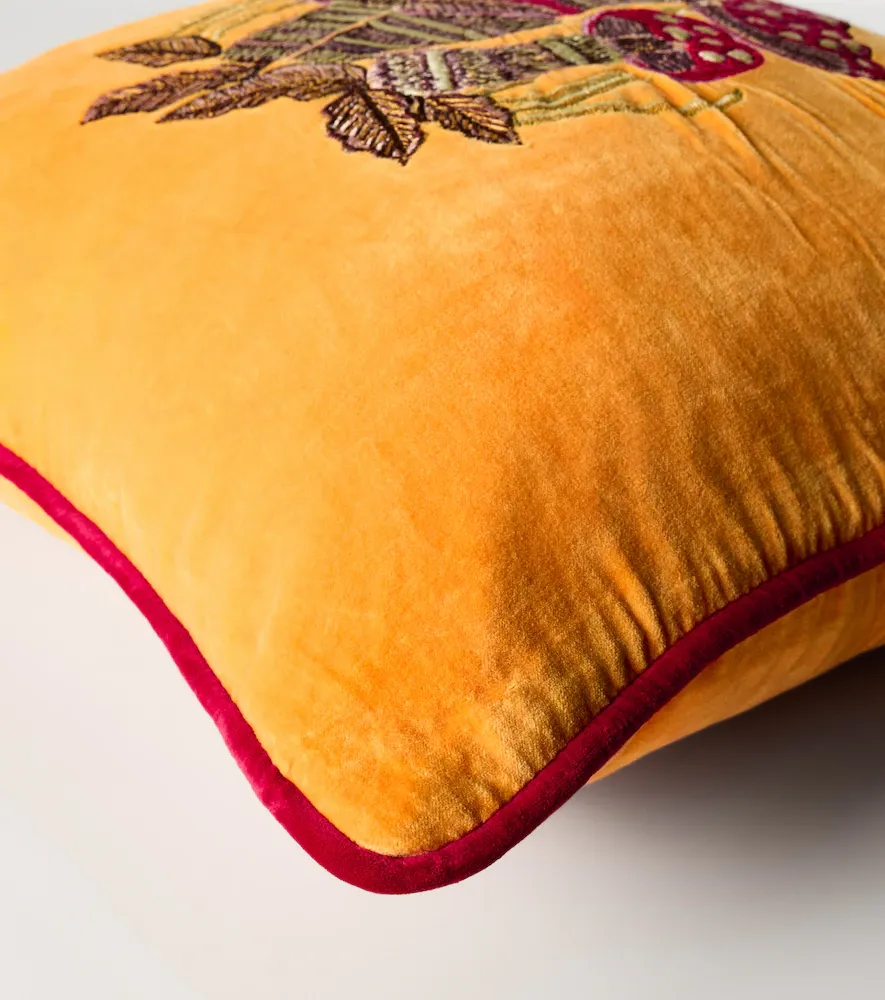 LES OTTOMANS Embroidered coton velvet cushion | Thumbnail 2 LES OTTOMANS Embroidered coton velvet cushion | Thumbnail 2