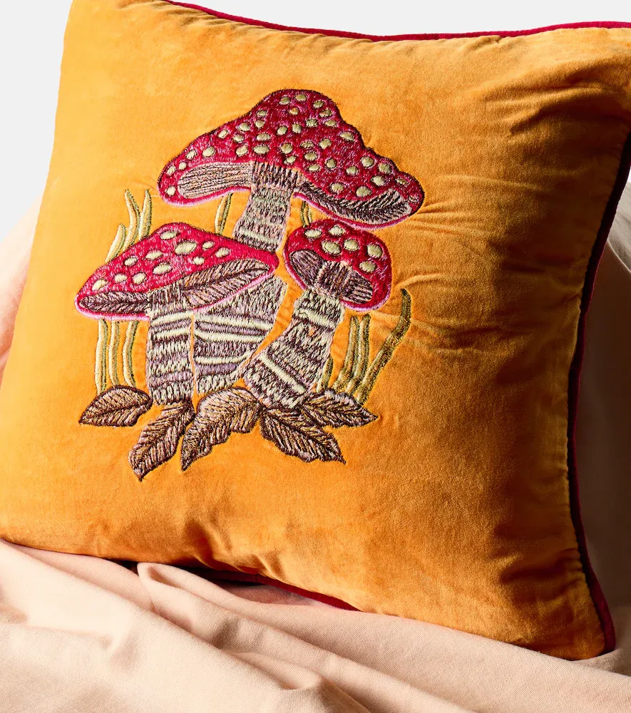 LES OTTOMANS Embroidered coton velvet cushion | Thumbnail 4 LES OTTOMANS Embroidered coton velvet cushion | Thumbnail 4