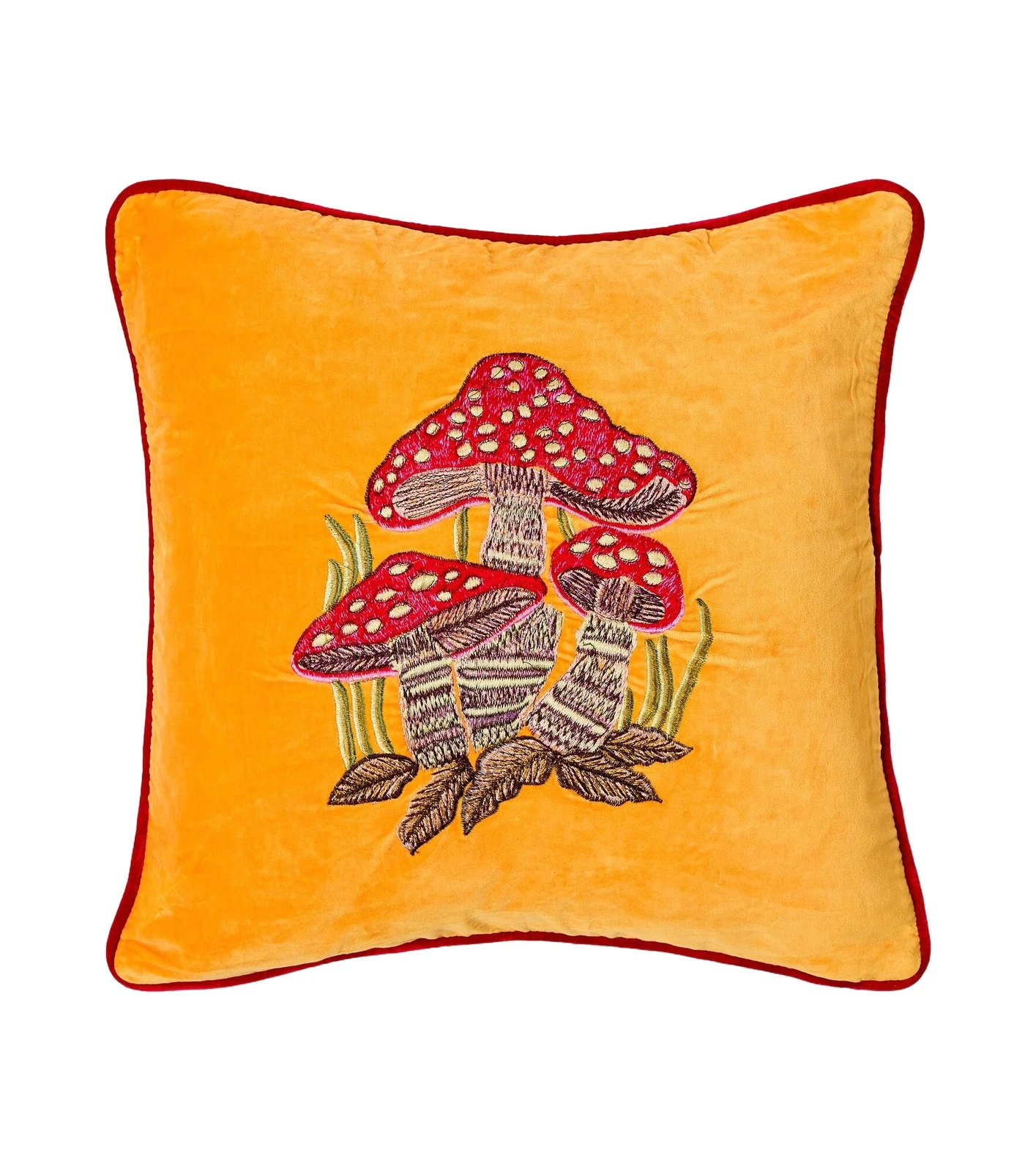 LES OTTOMANS Embroidered coton velvet cushion
