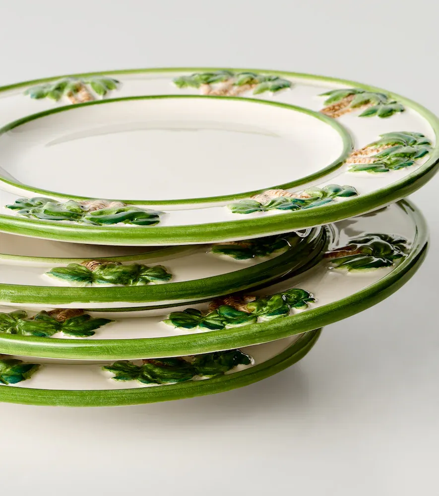 LES OTTOMANS Palms set of 4 ceramic dinner plates | Thumbnail 2