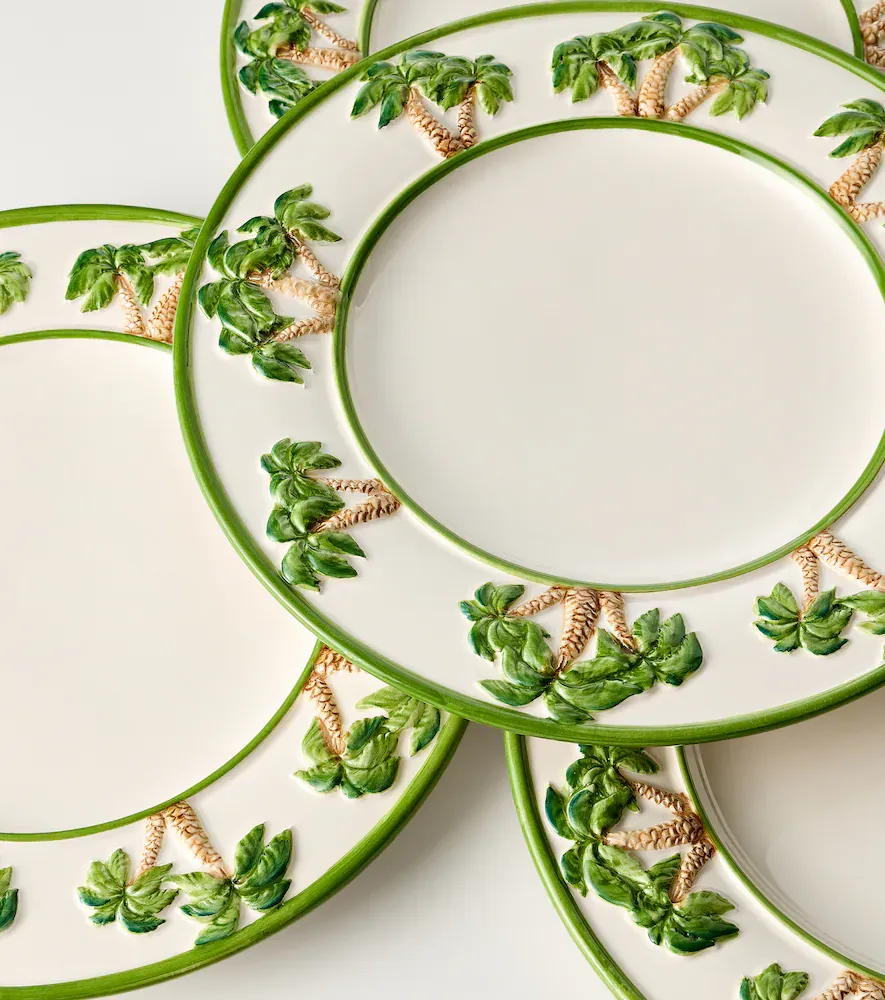 LES OTTOMANS Palms set of 4 ceramic dinner plates | Thumbnail 4