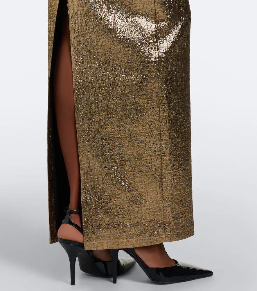 Roland Mouret Floral-appliqué metallic-effect cloqué gown | Thumbnail 5