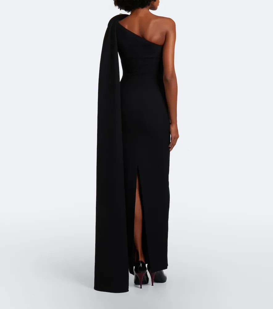 Roland Mouret Floral-appliqué one-shoulder crêpe gown | Thumbnail 3