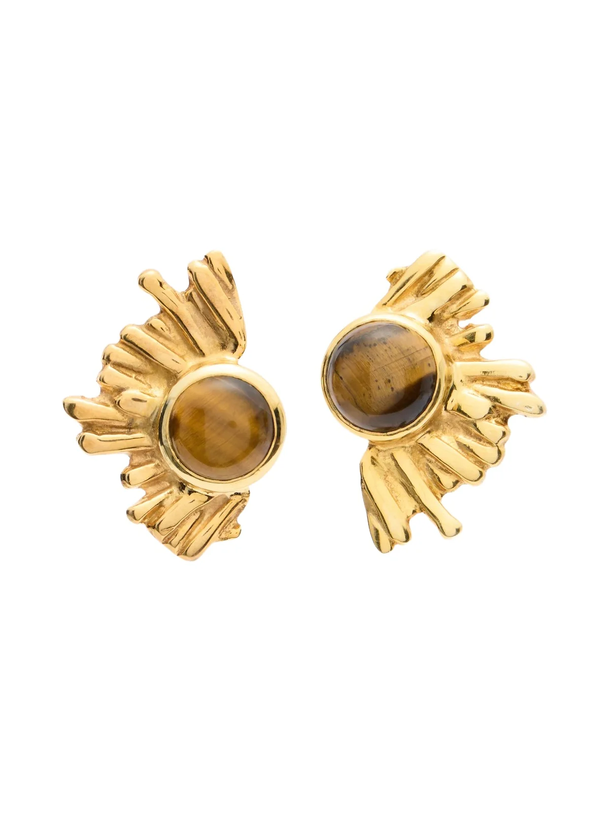 YSSO Crescent Sun 24kt gold-plated earrings