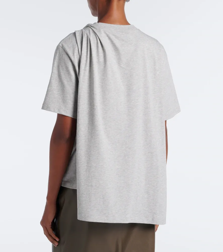 Stella McCartney Draped asymmetric cotton jersey top | Thumbnail 3