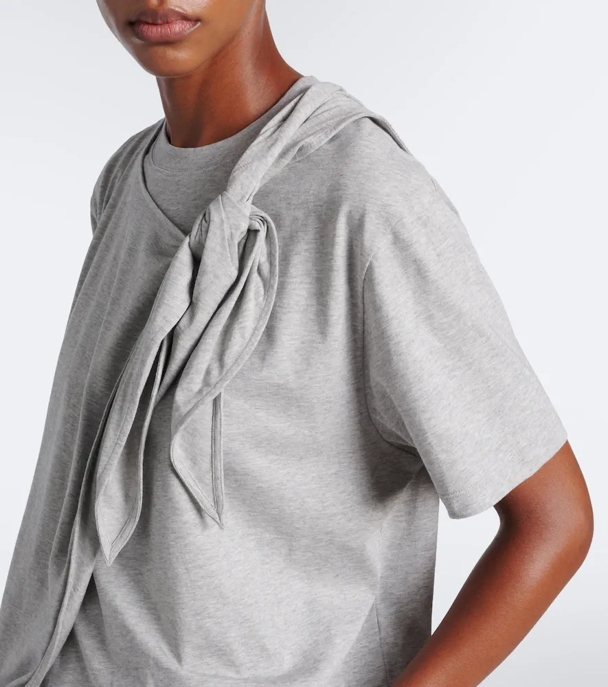 Stella McCartney Draped asymmetric cotton jersey top | Thumbnail 5