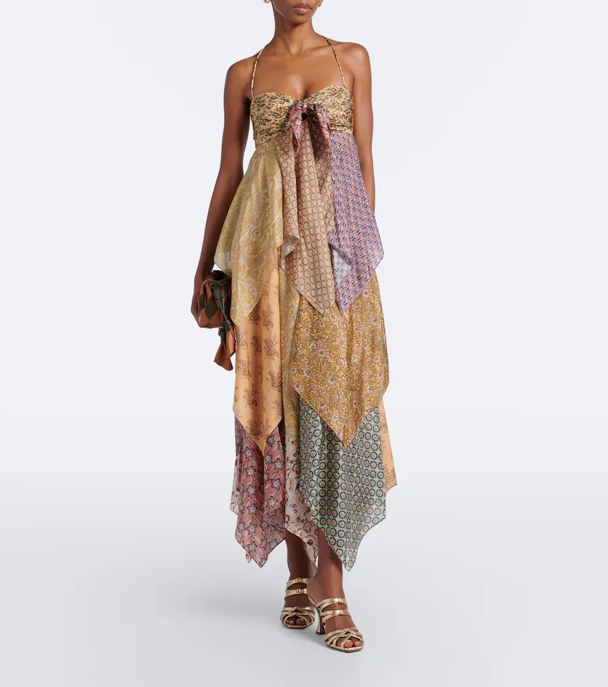 Zimmermann Fairlight patchwork silk midi dress | Thumbnail 2