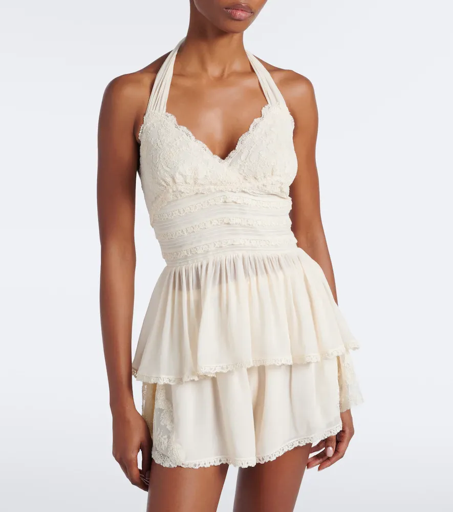 Zimmermann Fairlight lace-trimmed halterneck top | Thumbnail 2 Zimmermann Fairlight lace-trimmed halterneck top | Thumbnail 2