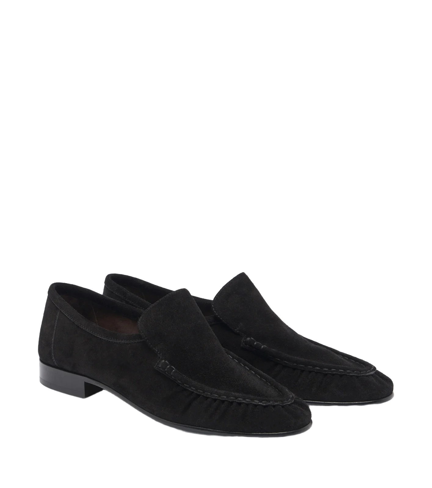 Two suede loafers