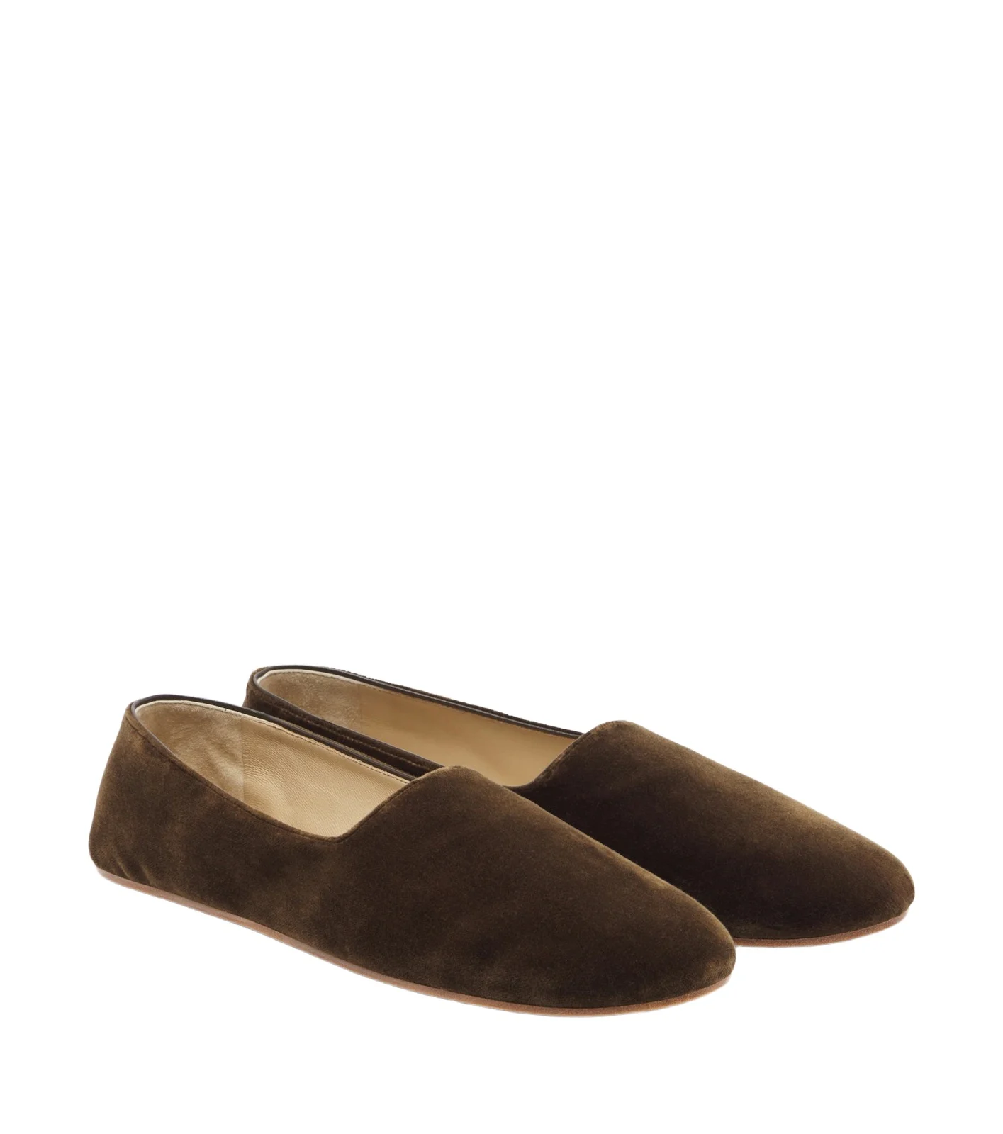 The Row Ponti velvet slip-on shoes