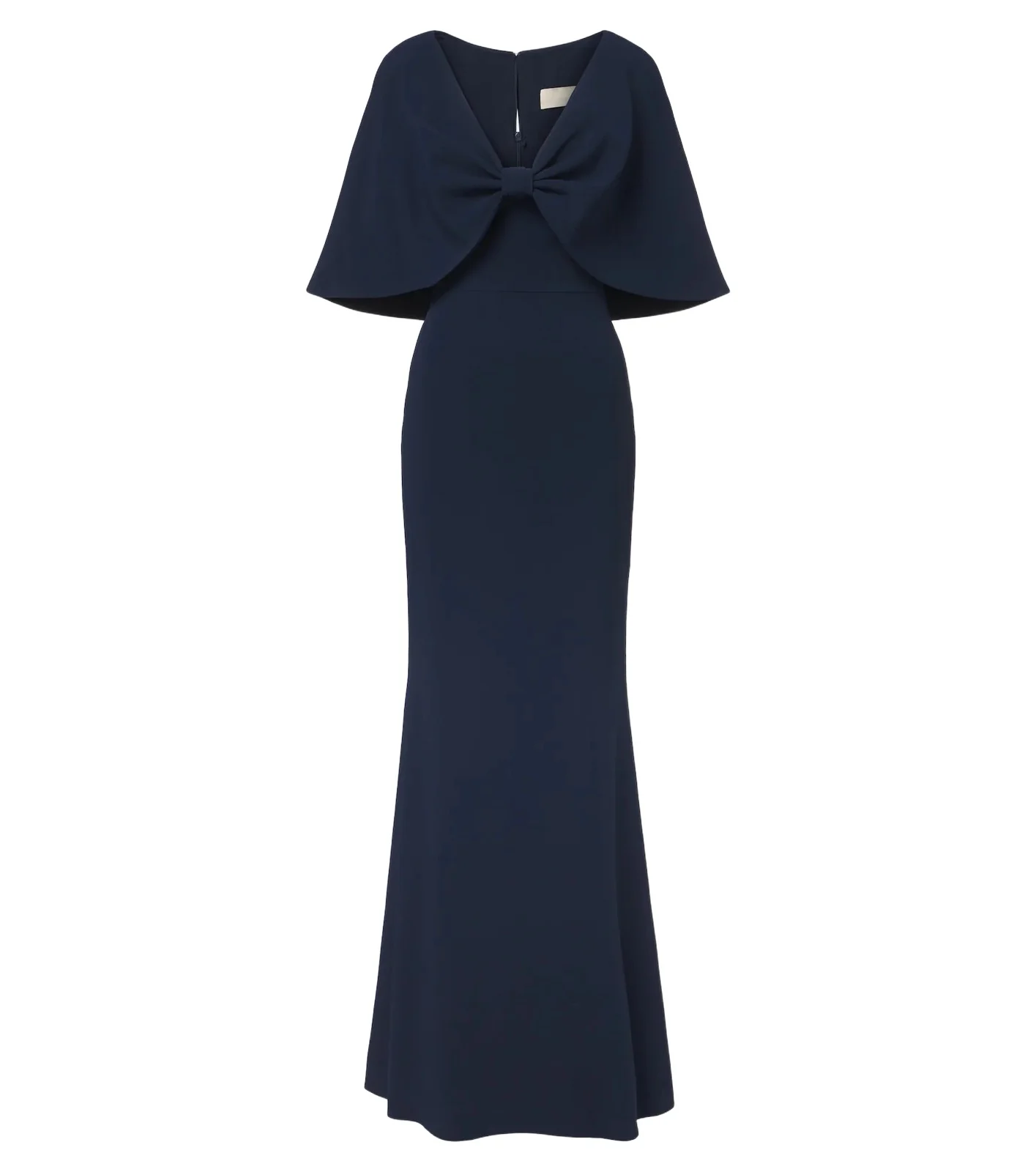 Caped crêpe gown