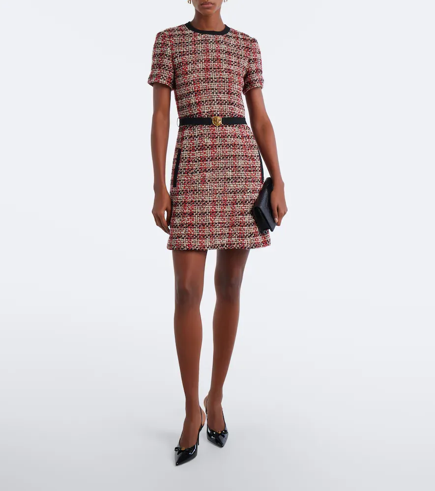 Versace Medusa belted wool-blend tweed minidress | Thumbnail 2 Versace Medusa belted wool-blend tweed minidress | Thumbnail 2