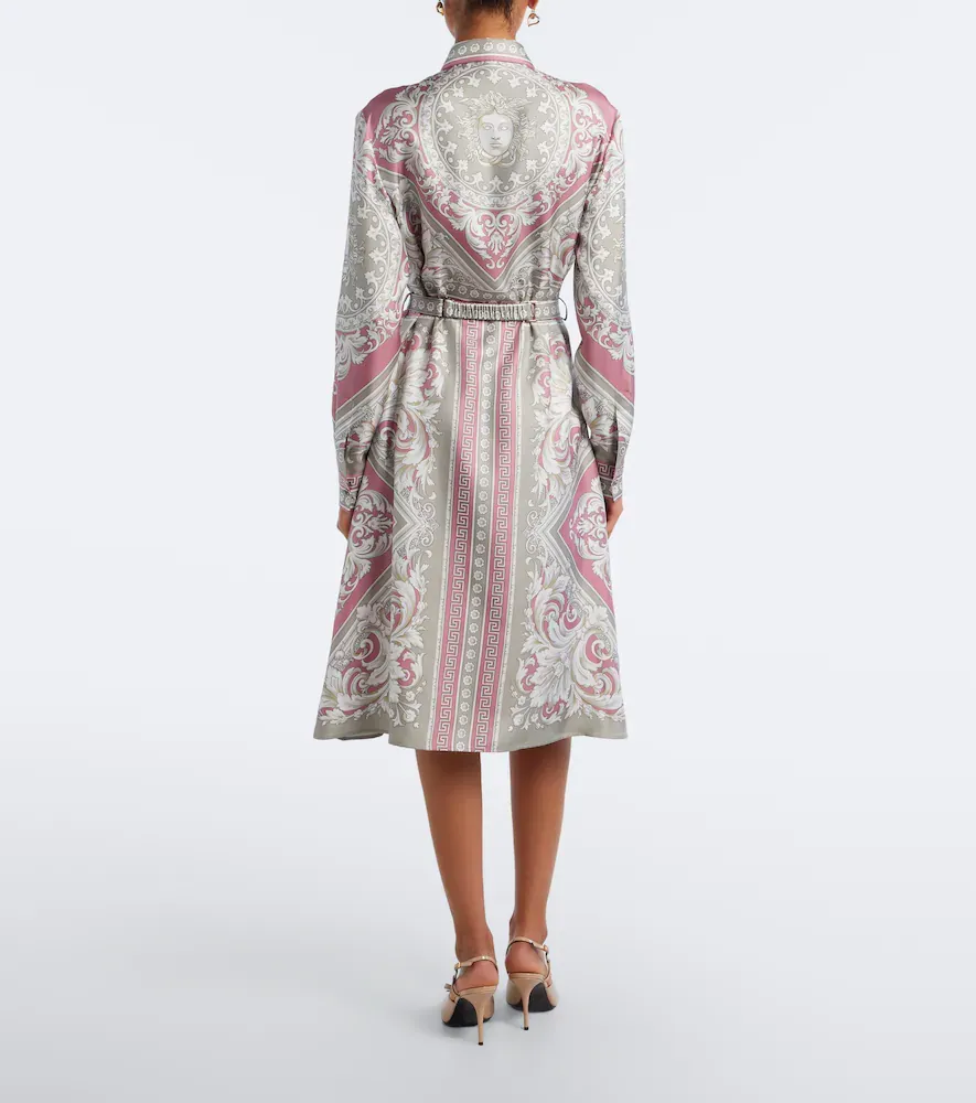 Versace Medusa printed silk twill shirt dress | Thumbnail 3 Versace Medusa printed silk twill shirt dress | Thumbnail 3