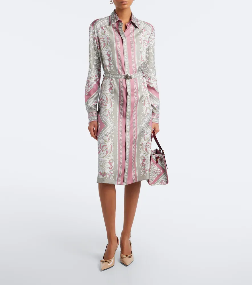 Versace Medusa printed silk twill shirt dress | Thumbnail 4 Versace Medusa printed silk twill shirt dress | Thumbnail 4