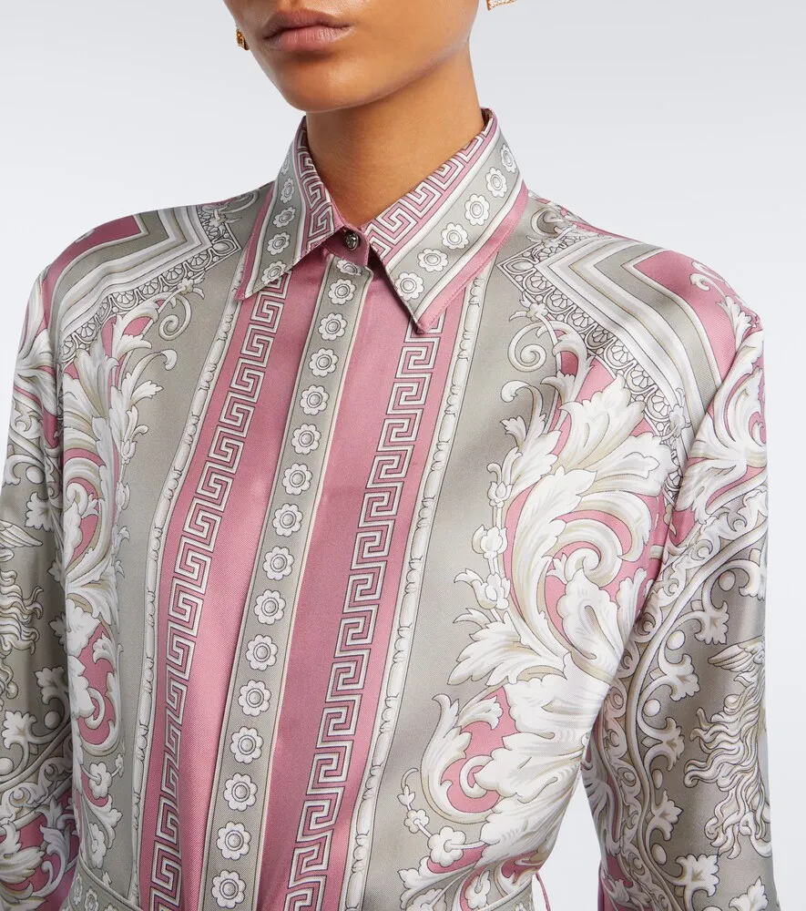 Versace Medusa printed silk twill shirt dress | Thumbnail 5 Versace Medusa printed silk twill shirt dress | Thumbnail 5