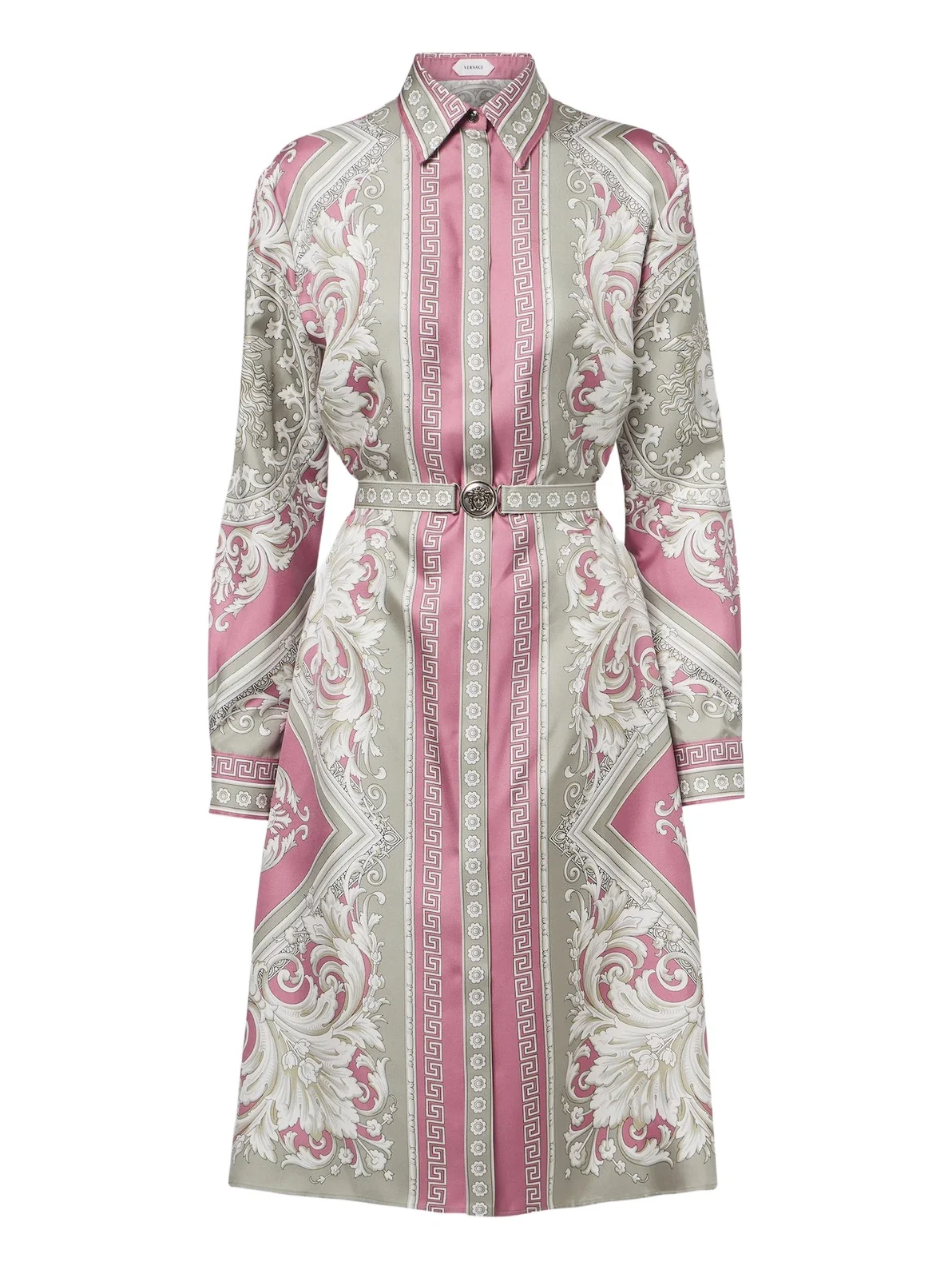 Medusa printed silk twill shirt dress Medusa printed silk twill shirt dress