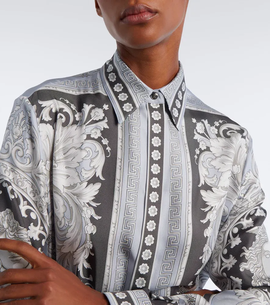 Versace Medusa printed silk twill shirt dress | Thumbnail 4 Versace Medusa printed silk twill shirt dress | Thumbnail 4