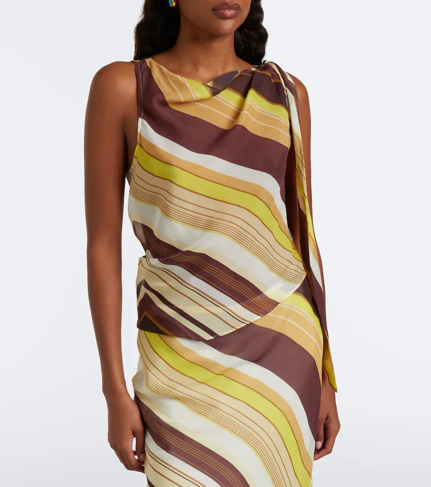 SIR. Vivia tie-detail striped top | Thumbnail 4