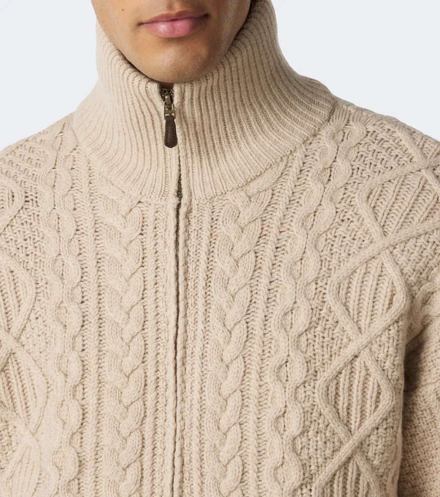 Polo Ralph Lauren Aran-knit wool and alpaca zip-up sweater | Thumbnail 4 Polo Ralph Lauren Aran-knit wool and alpaca zip-up sweater | Thumbnail 4
