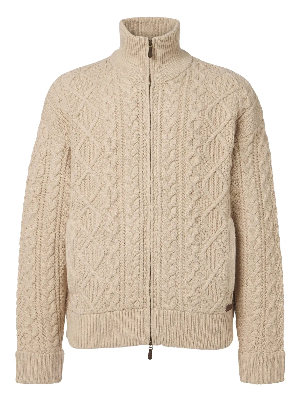 Polo Ralph Lauren Aran-knit wool and alpaca zip-up sweater