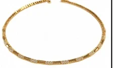Wish Fine Jewelry 1.13ct Diamond 18K Gold Hard Choker Necklace