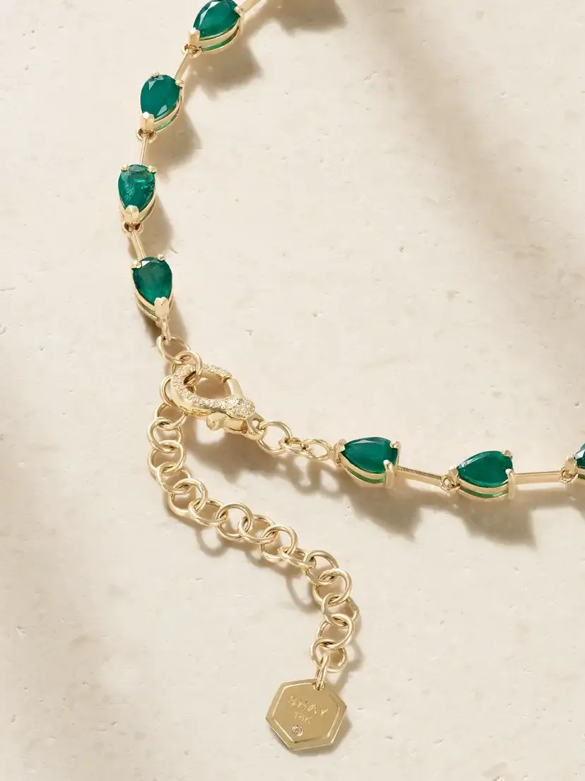 SHAY 18-karat Gold, Emerald And Diamond Necklace - Green | Thumbnail 3 SHAY 18-karat Gold, Emerald And Diamond Necklace - Green | Thumbnail 3