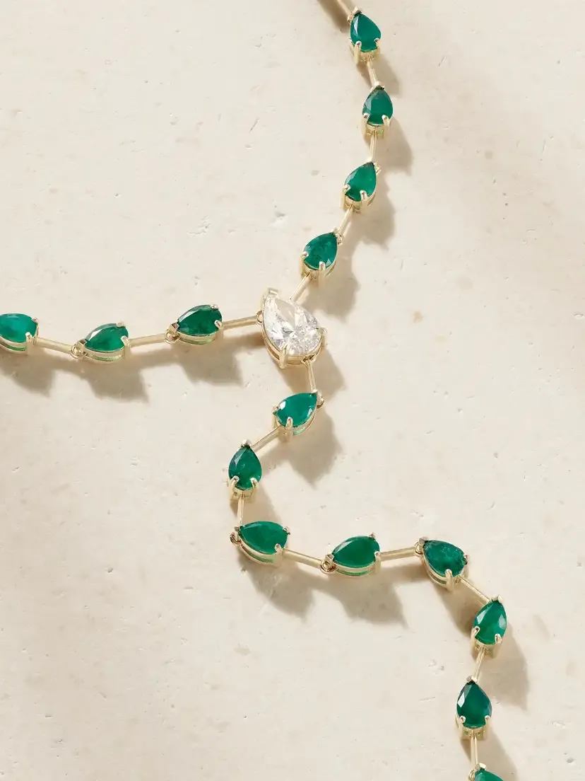 SHAY 18-karat Gold, Emerald And Diamond Necklace - Green | Thumbnail 4 SHAY 18-karat Gold, Emerald And Diamond Necklace - Green | Thumbnail 4