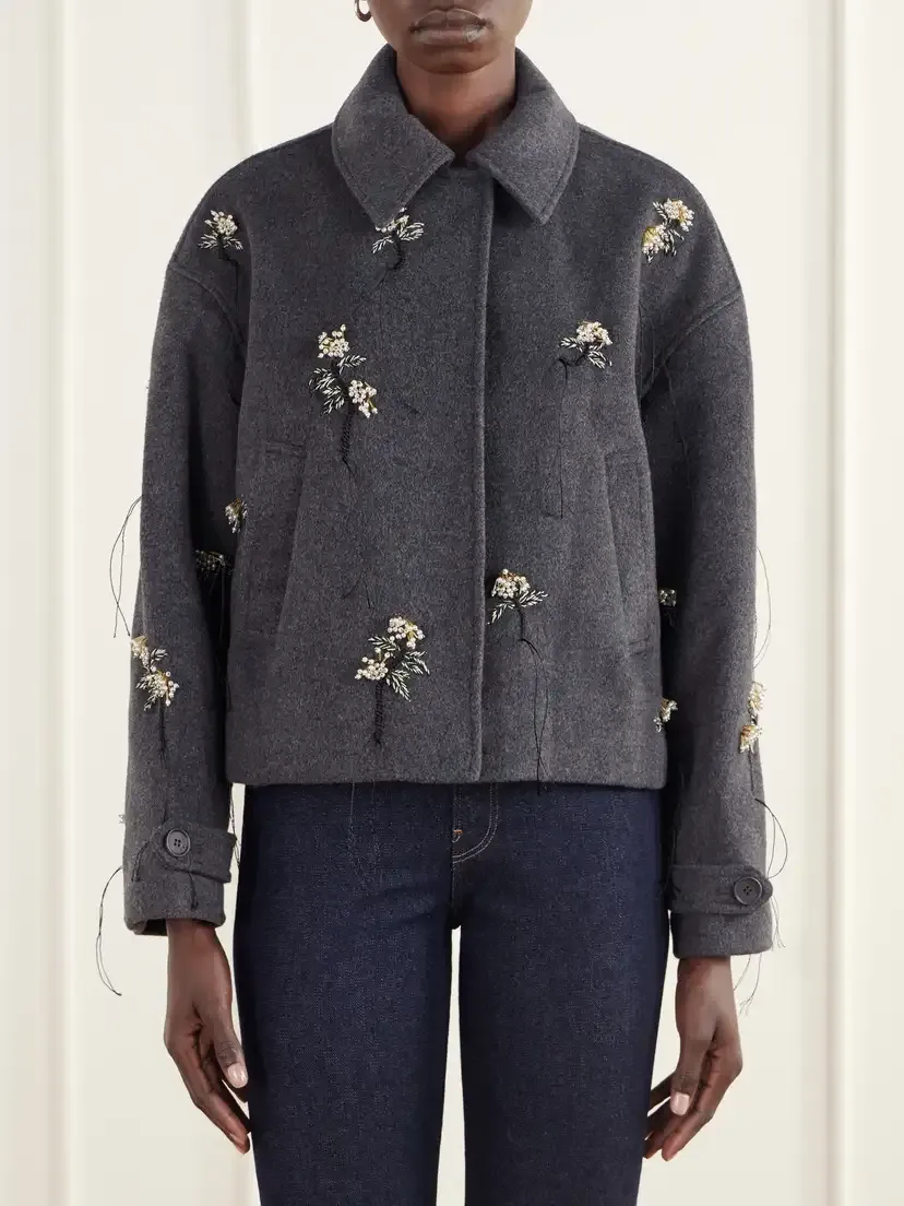 Simkhai Katya Bead-embellished Embriodered Wool-blend Felt Jacket | Thumbnail 3